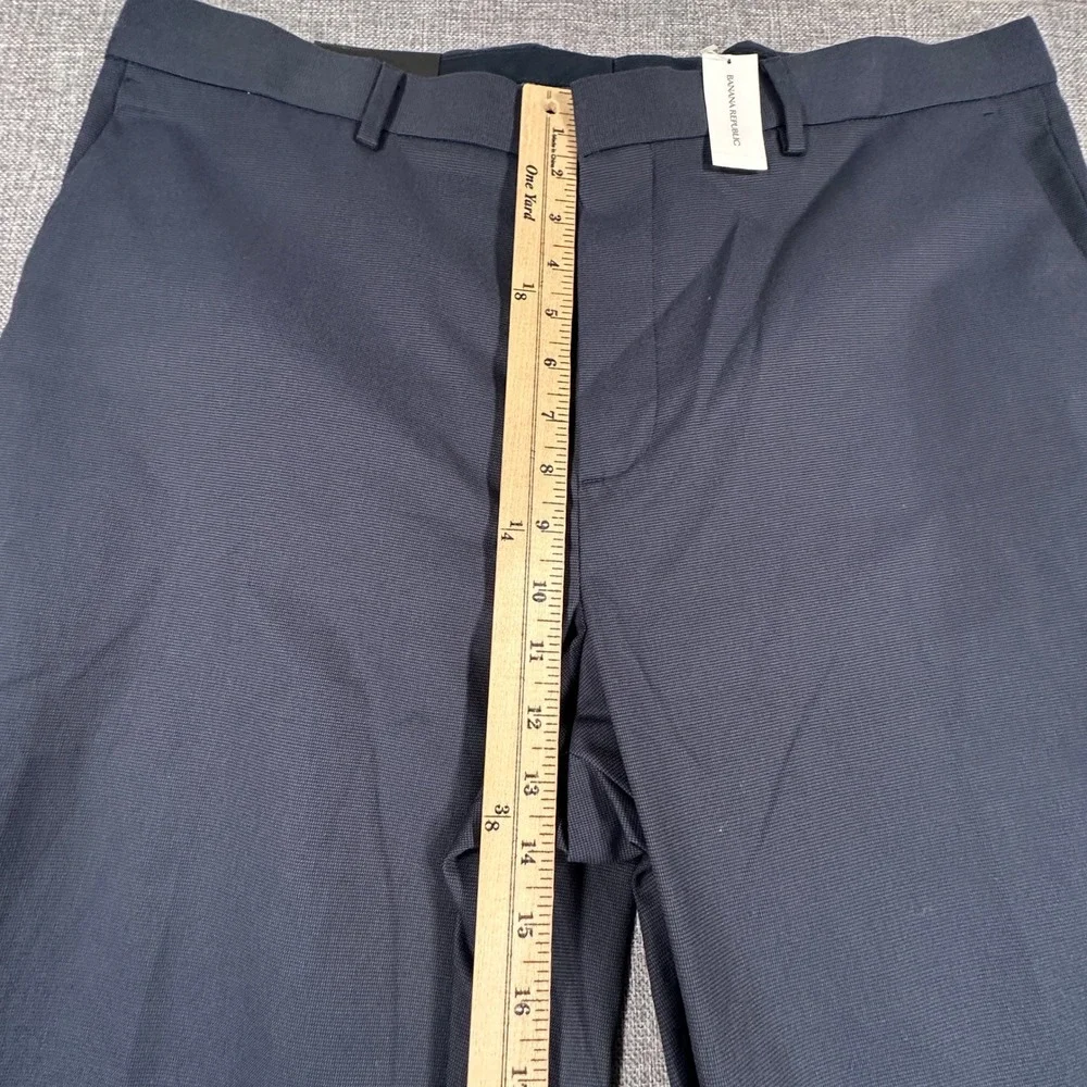 Banana Republic Slim Non-Iron Dress Pant Men 38x30 (Fits 38x29) Navy Stretch NEW